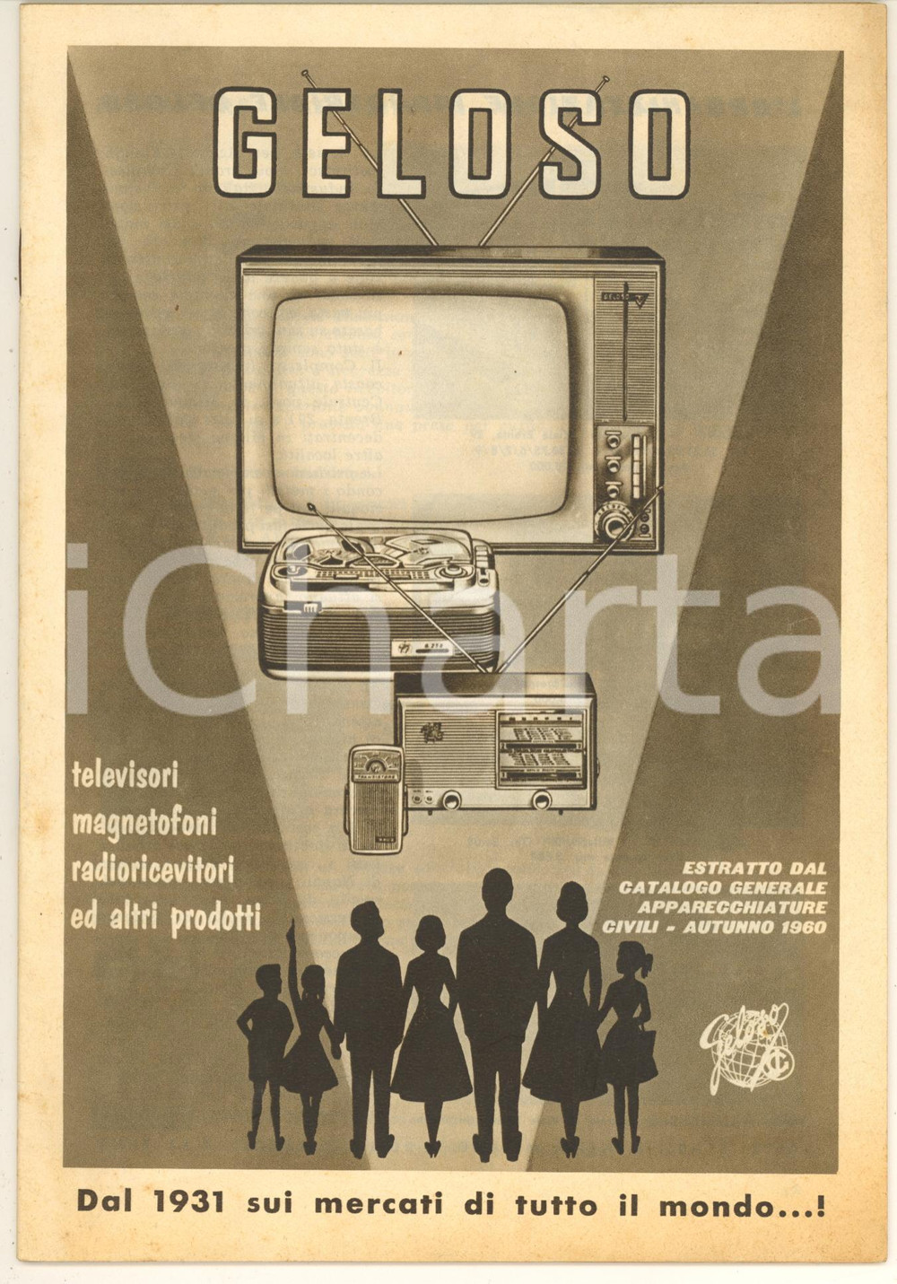 Materiale pubblicitario d’epoca 1960 MILANO Ditta GELOSO  Catalogo televisori radio magnetofoni Illustrato 1