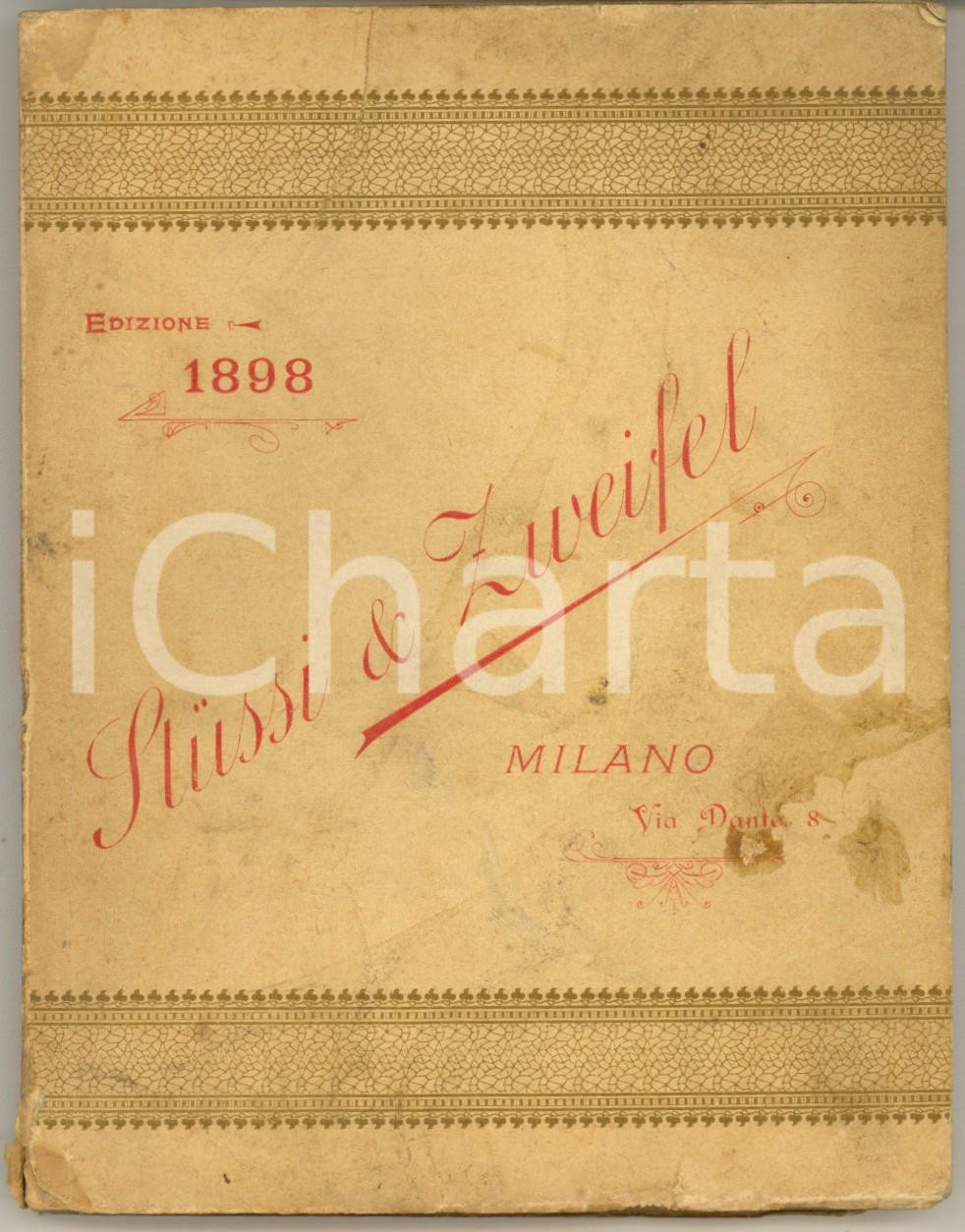 Libro, pubblicazione d epoca 1898 MILANO Ditta STUSSI & ZWEIFEL  Catalogo macchine utensili ILLUSTRATO 1