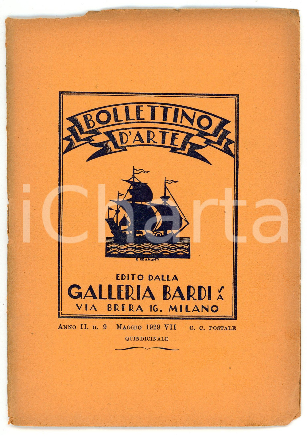 Libro, pubblicazione d epoca 1929 MILANO BRERA Galleria BARDI Bollettino d arte Alina ORIO Guglielmo MICHELI 1