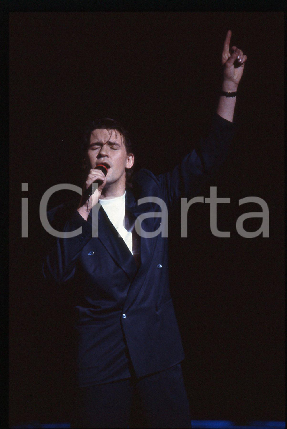 Fotografia d epoca originale 1988 DUBLINO  Johnny LOGAN  EUROVISION SONG CONTEST 35mm VINTAGE SLIDE 2 1