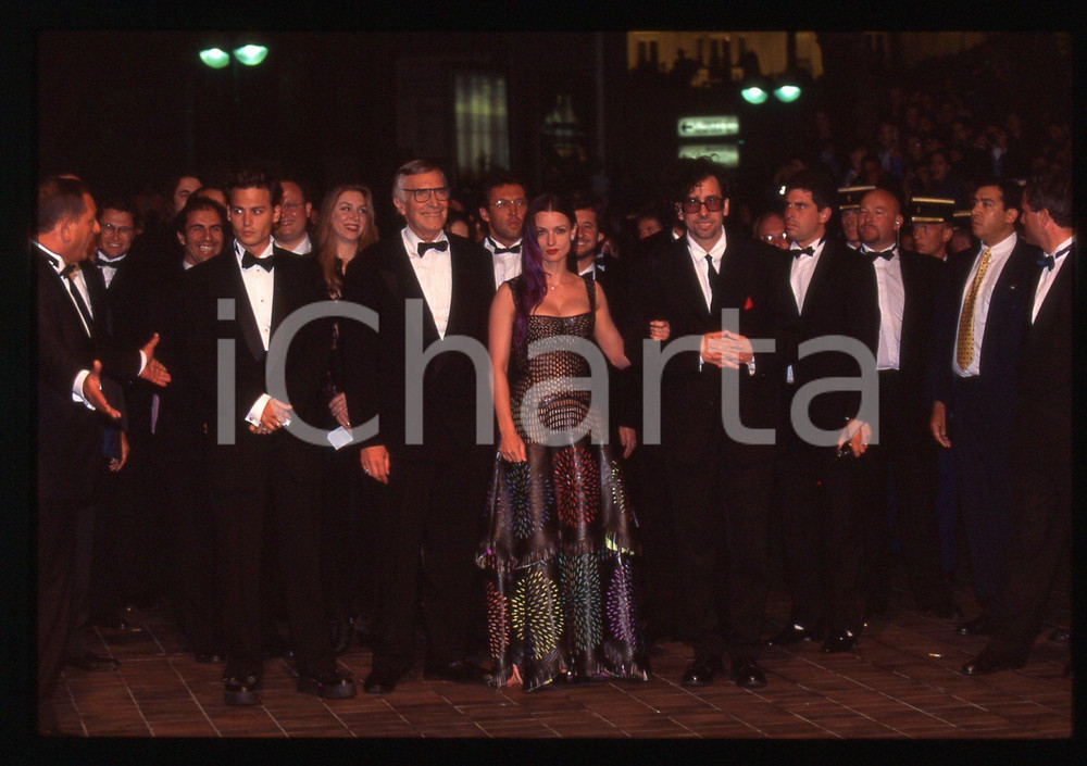 Fotografia d epoca originale 1995 FESTIVAL CANNES  Johnny DEPP Martin LANDAU Tim BURTON 35mm VINTAGE SLIDE 1