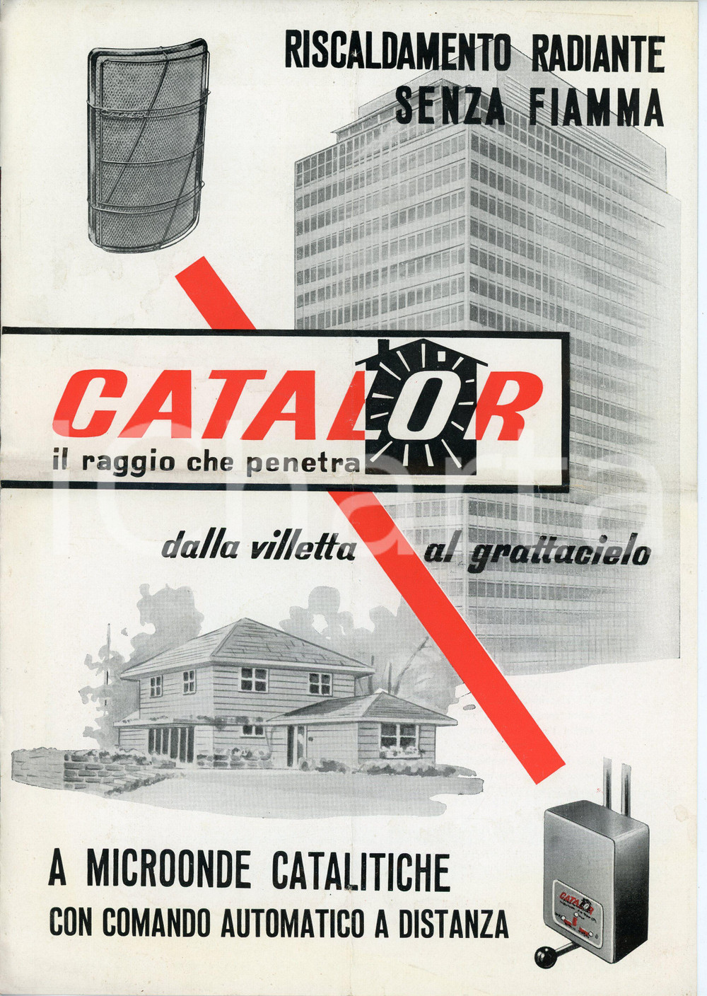 Materiale pubblicitario d’epoca 1965 ca TORINO  SOGENA Riscaldamento radiante CATALOR Opuscolo 21x29 cm 1