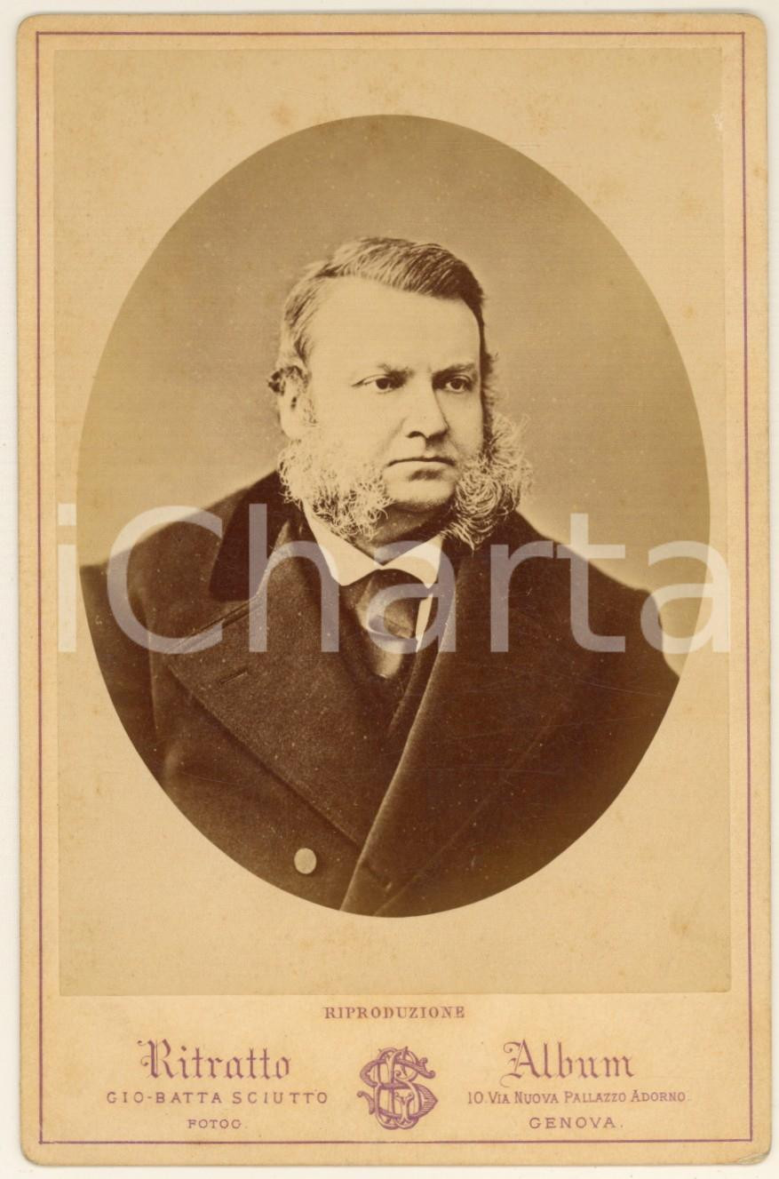 Fotografia d epoca originale 1880 ca GENOVA Ritratto di Enrico LOCACINI  Foto con dedica 11x16 cm 1