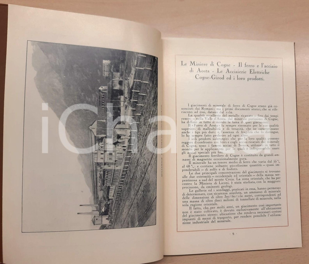Libro, pubblicazione d epoca 1924 AOSTA Acciaierie Elettriche COGNEGIROD  Catalogo generale ILLUSTRATO 1
