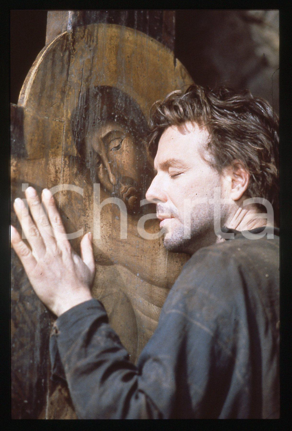Fotografia d epoca originale 1989 FRANCESCO  Mickey ROURKE in una scena del film 35mm VINTAGE SLIDE 1