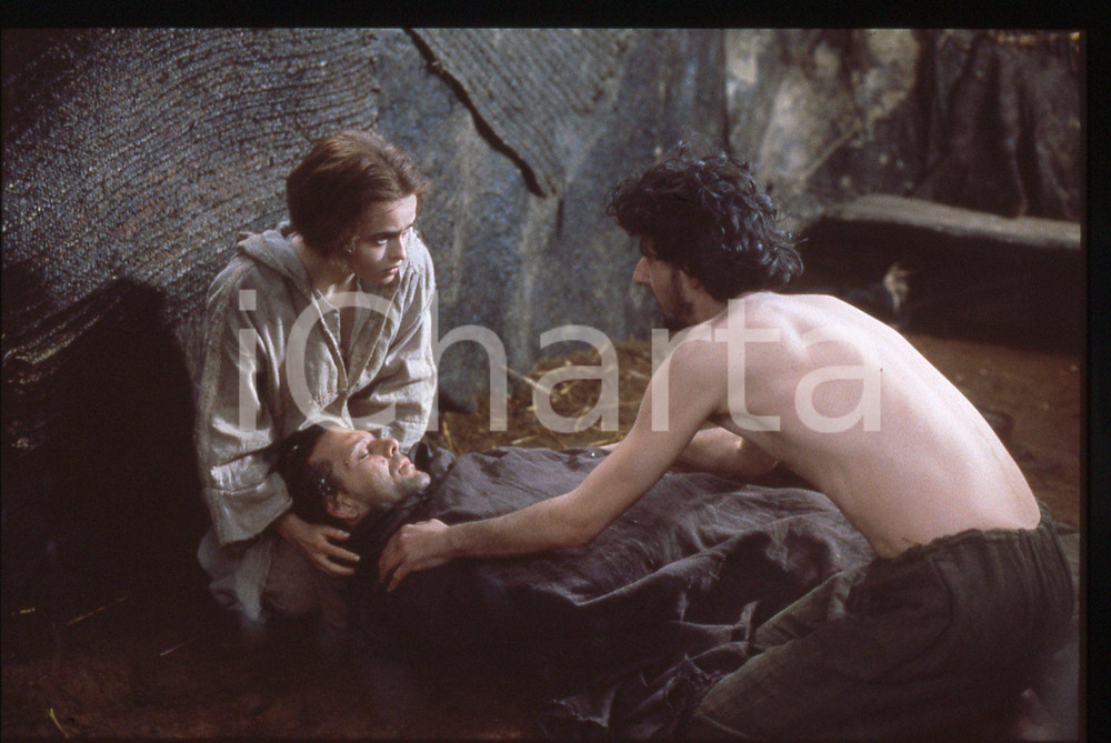 Fotografia d epoca originale 1989 FRANCESCO Mickey ROURKE Helena BONHAM CARTER scena film 35mm VINTAGE SLIDE 1