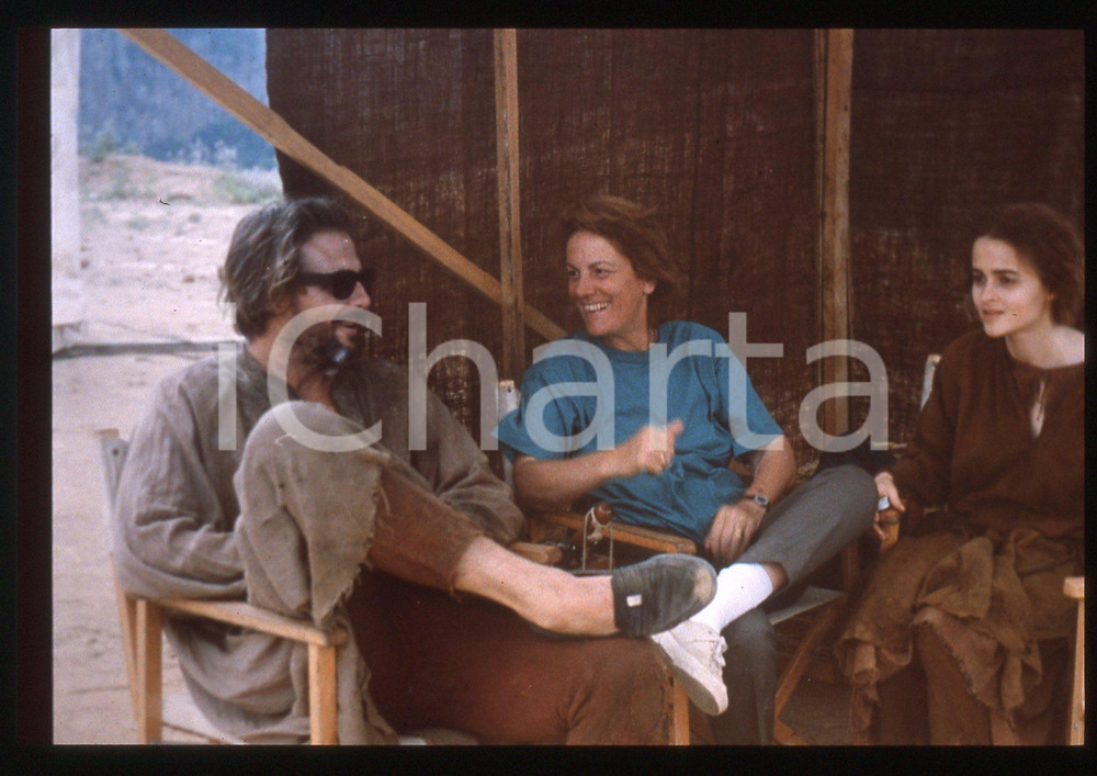 Fotografia d epoca originale 1989 FRANCESCO Mickey ROURKE Liliana CAVANI sul set del film 35mm VINTAGE SLIDE 1
