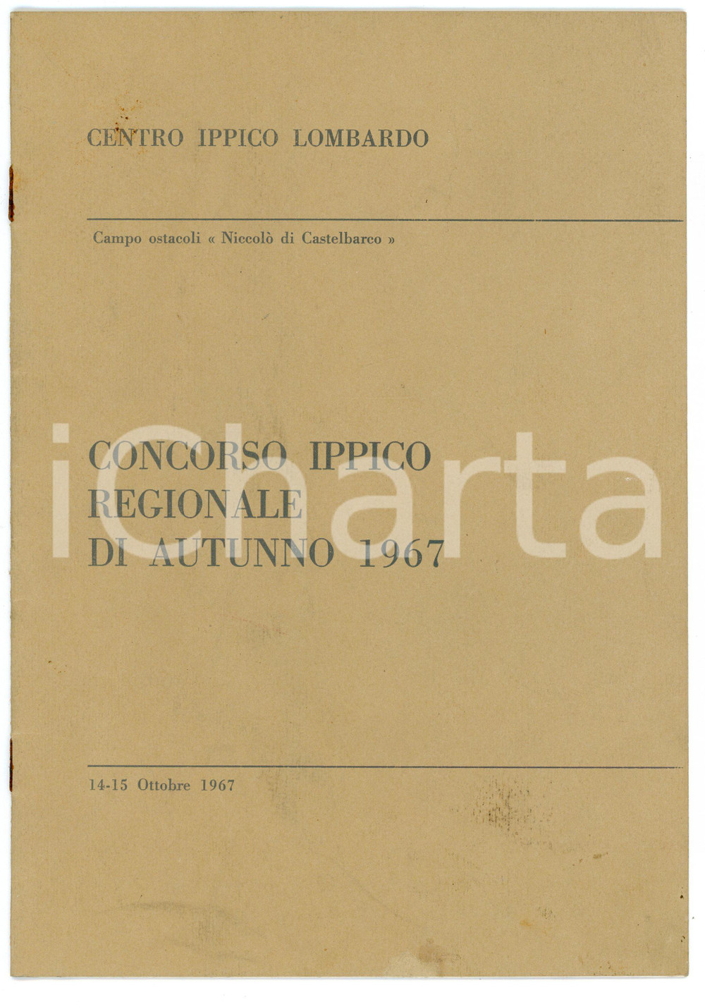 Libro, pubblicazione d epoca 1967 MILANO Centro ippico lombardo  Concorso ippico regionale di autunno 1
