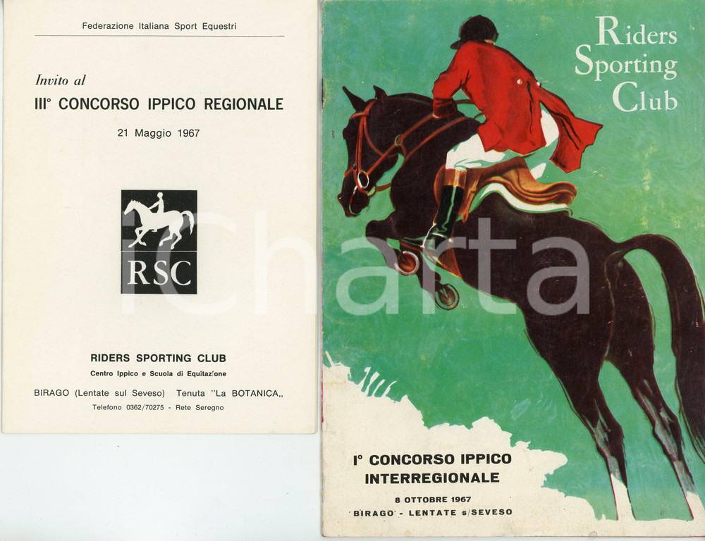 Libro, pubblicazione d epoca 1967 BIRAGO  LENTATE SUL SEVESO I° Concorso ippico RIDERS SPORTING CLUB 1