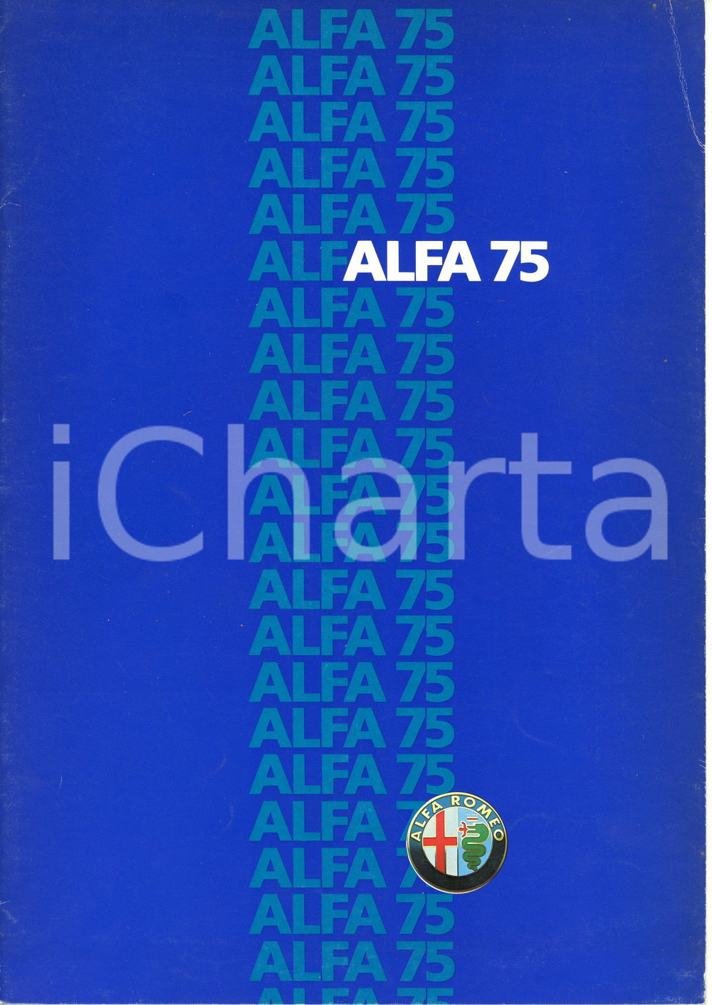 Materiale pubblicitario d’epoca 1985 ALFA ROMEO Pieghevole ALFA 75 2.0 Turbo Diesel Intercooler  ILLUSTRATO 1