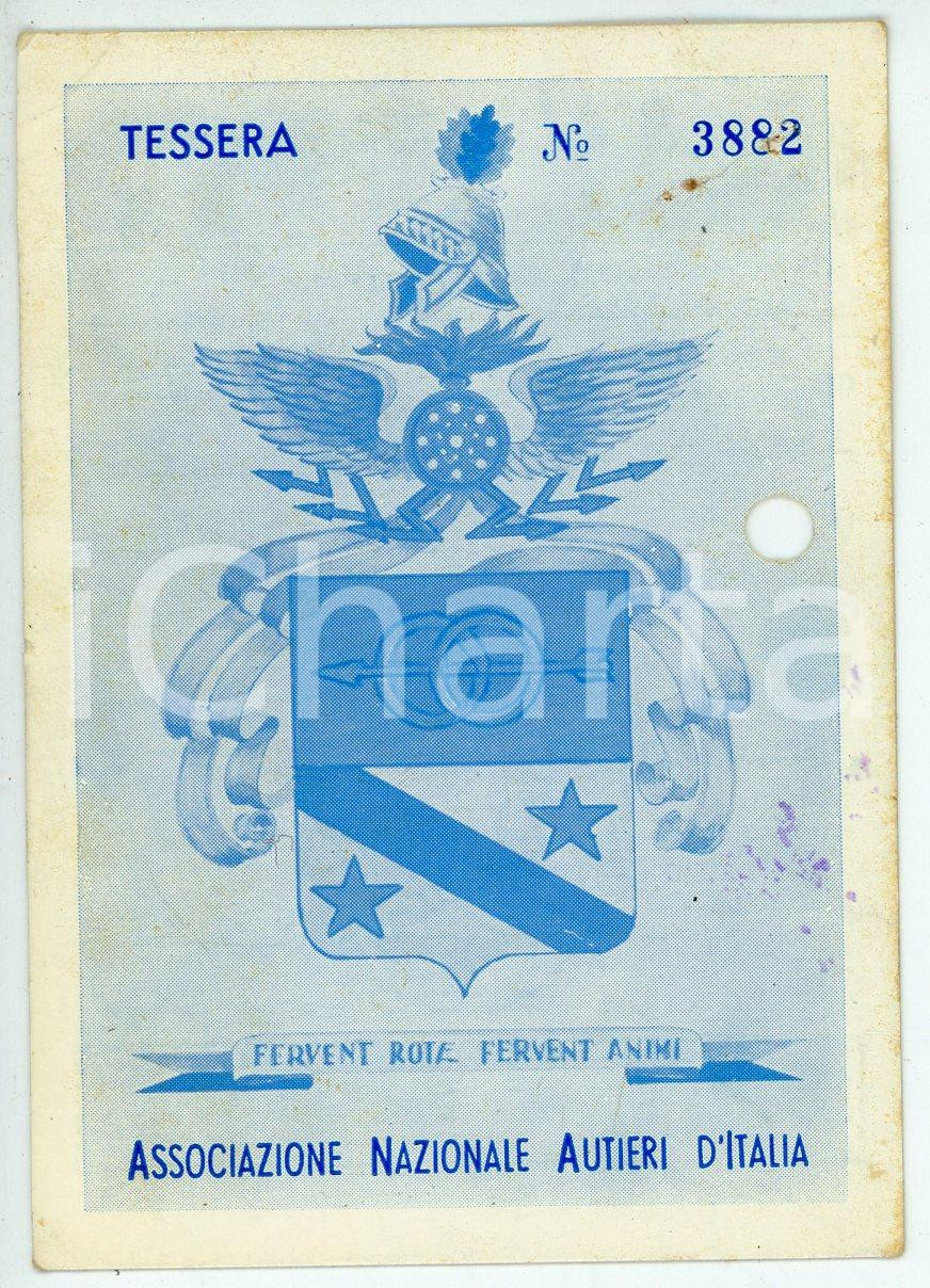 Oggetto da collezione cartaceo 1971 PARMA Associazione Nazionale Autieri d Italia  Tessera 7x10 cm 1