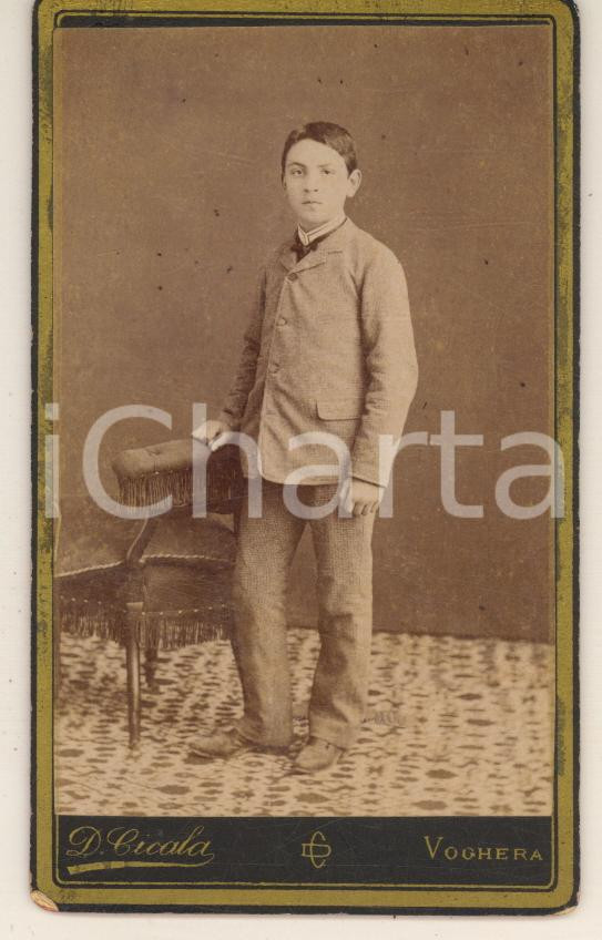 Fotografia d epoca originale 1880 ca VOGHERA Ritratto di bambino  Fotografia Davide CICALA CDV 1