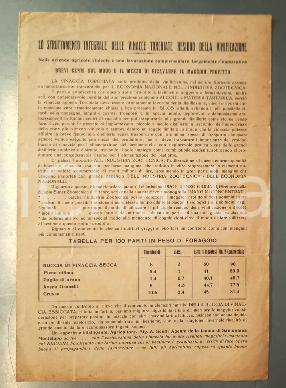 Materiale pubblicitario d’epoca 1946 Ditta A.GRASSINI  LUCCAS  Essiccatoio agricolo per vinacce Pieghevole 1