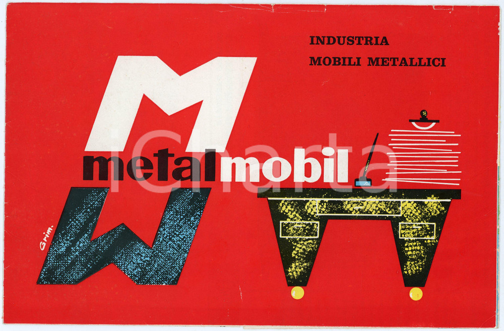 Materiale pubblicitario d’epoca 1965 ca MODENA Industria mobili metallici METALMOBIL Pieghevole 1