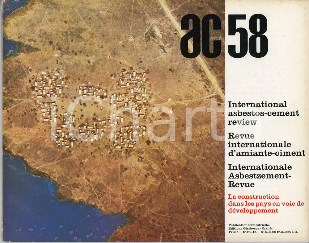 Giornale, rivista storica 1970 AC58 International asbestoscement review  Pubblicazione ETERNIT 1