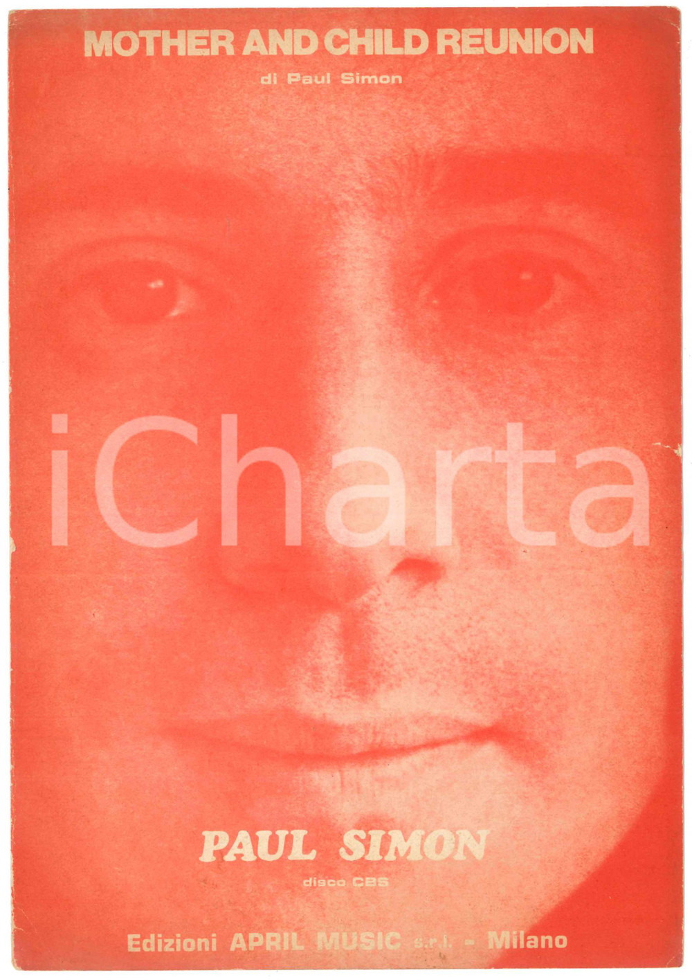 Oggetto da collezione cartaceo 1971 Paul SIMON Mother and child reunion Spartito APRIL MUSIC 1