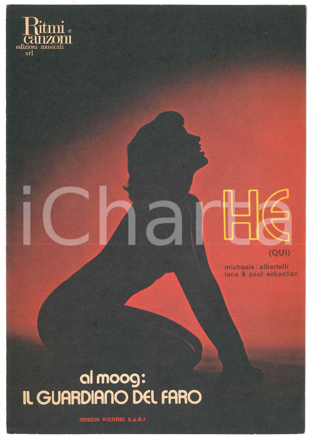 Oggetto da collezione cartaceo 1973 IL GUARDIANO DEL FARO He Qui musica di Lana & Paul SEBASTIAN Spartito 1
