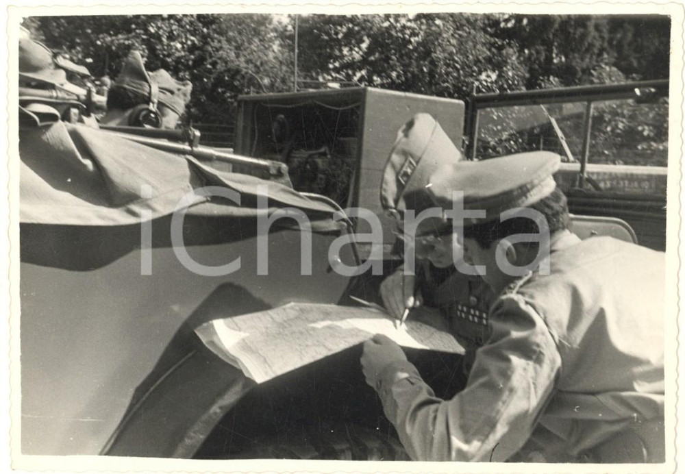 Fotografia d epoca originale 1950 COCCAGLIO BS  Fanteria carrista  Esercitazione Foto d agenzia 1