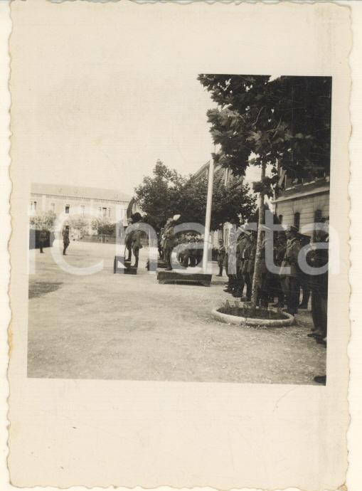 Fotografia d epoca originale 1940 SPOLETO Scuola Allievi Sottufficiali  Giuramento e discorso Foto 6x9 cm 1