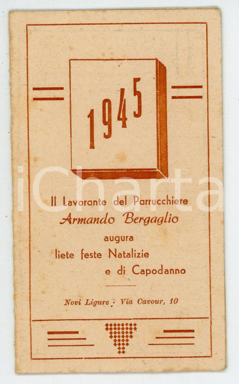 Oggetto da collezione cartaceo 1945 NOVI LIGURE Parrucchiere Armando BERGAGLIO Calendarietto tascabile 1