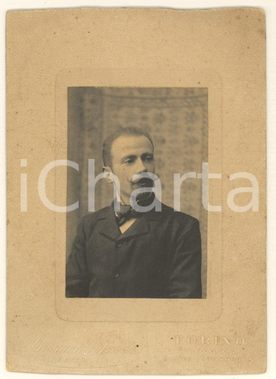 Fotografia d epoca originale 1900 ca TORINO Quinto PESCE  Ritratto Foto Bernardo PASTA 15x11 cm 1