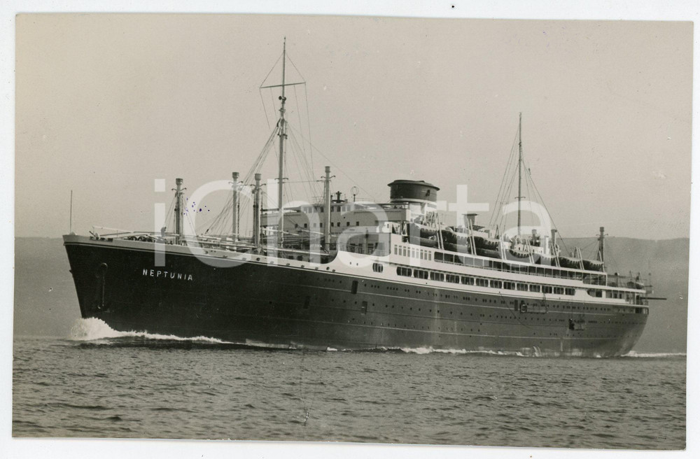 Fotografia d epoca originale 1932 MARINA MERCANTILE Piroscafo NEPTUNIA durante prove di navigazione  Foto 1