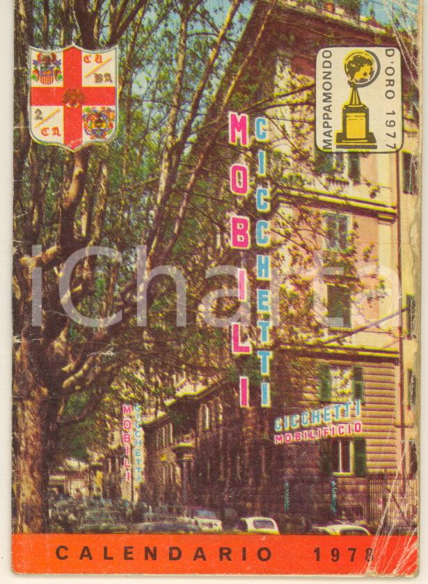Oggetto da collezione cartaceo 1978 GENOVA Mobilificio CICCHETTI  Calendario tascabile ILLUSTRATO 1