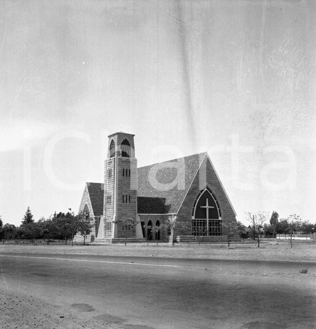 Fotografia d epoca originale 1965 ca WELKOM SUDAFRICA Chiesa NEGATIVO ORIGINALE 1