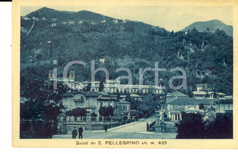 Cartolina originale da collezione 1915 ca SAN PELLEGRINO TERME BG Panorama generale  Cartolina FP NV 1
