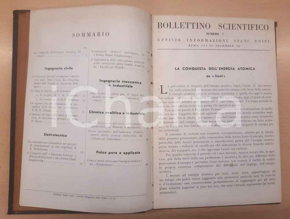 Giornale, rivista storica 1946 Rassegna stampa tecnica Stati Uniti  Bollettini INGEGNERIA INDUSTRIA 2