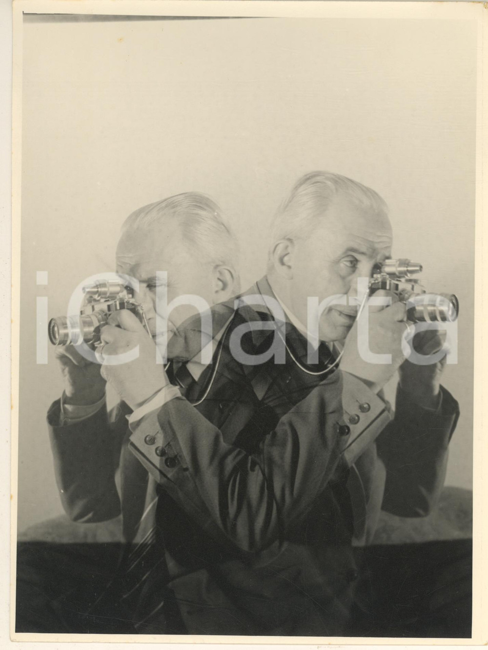 Fotografia d epoca originale 1960 ca MILANO Giornalista Giancarlo GIANNINI fotografo  Fotomontaggio 2 1