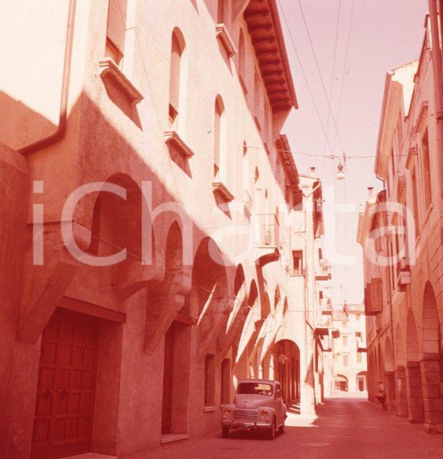 Fotografia d epoca originale 1960ca TREVISO via Tolpada case con barbacane POSITIVO ORIGINALE 1
