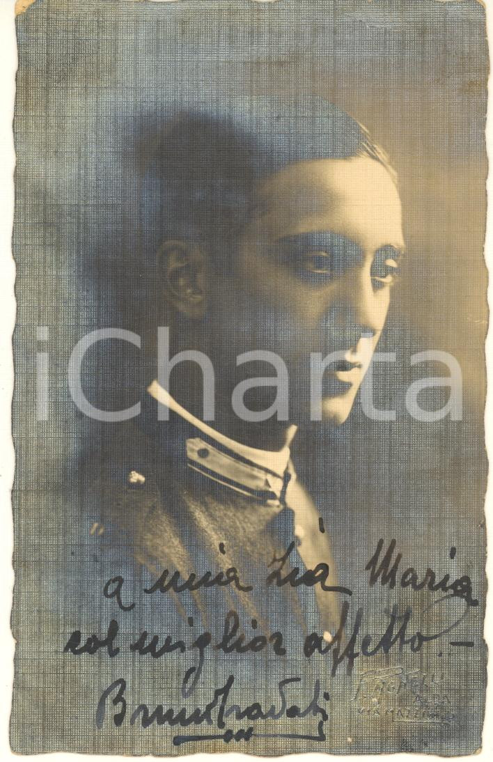 Fotografia d epoca originale 1933 Ufficiale Bruno TRADATI  Ritratto con dedica Foto P. AGNELLI  ALBA 1