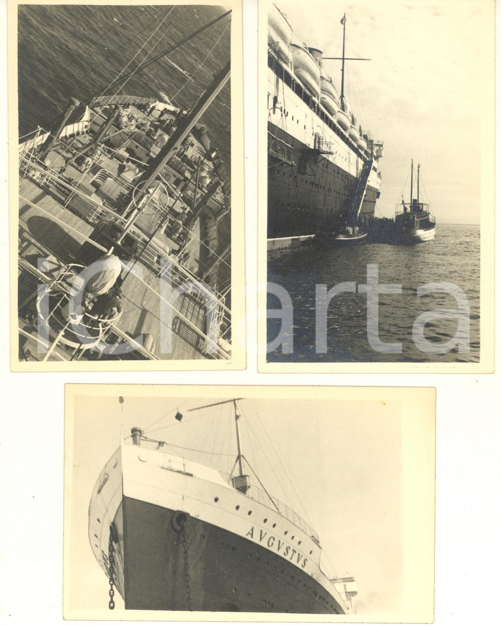 Fotografia d epoca originale 1930 ca Navigazione Generale Italiana  Transatlantico AUGUSTUS Lotto 3 foto 1