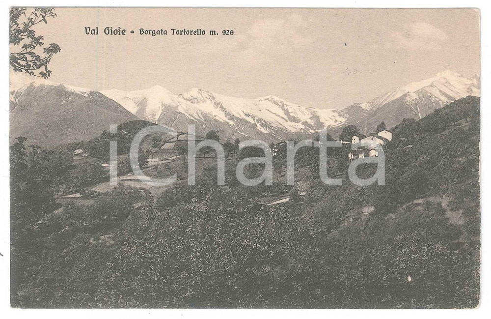 Cartolina originale da collezione 1914 VALGIOIE Panorama di Borgata Tortorello  Cartolina FP VG 1