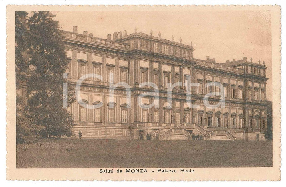 Cartolina originale da collezione 1923 MONZA Visitatori a Palazzo Reale  Cartolina ANIMATA FP NV 1