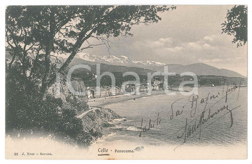 Cartolina originale da collezione 1930 ca CELLE LIGURE SV Panorama del lungomare  Cartolina FP VG 1