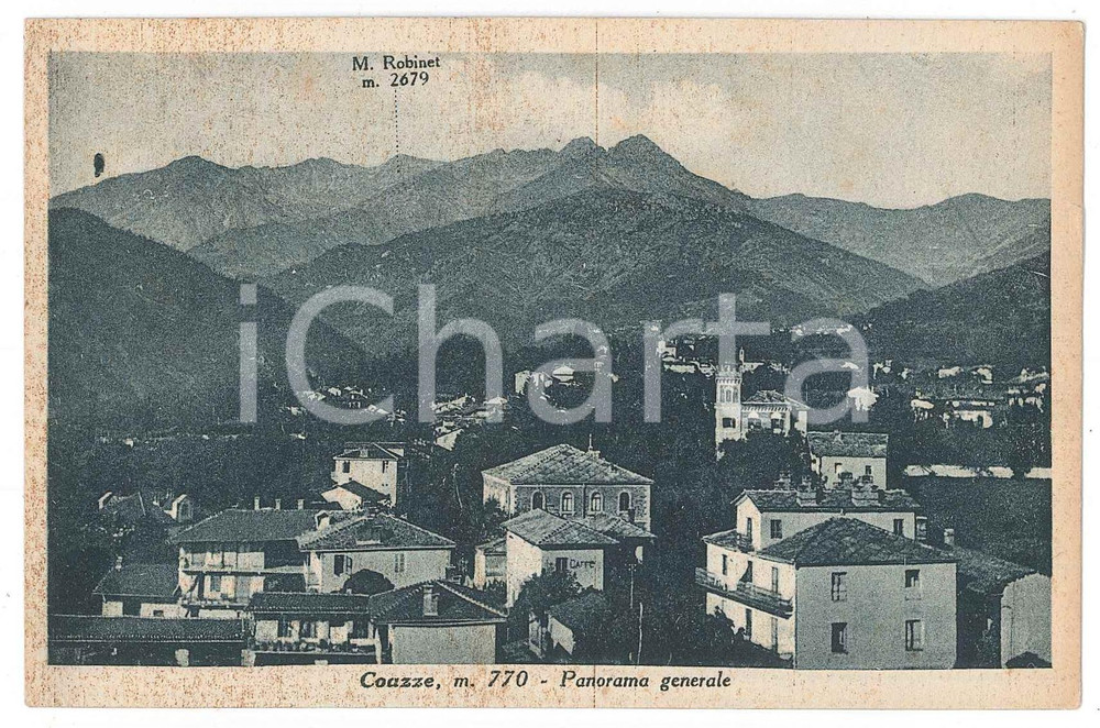 Cartolina originale da collezione 1939 COAZZE TO Panorama con MONTE ROBINET Cartolina FP VG 1