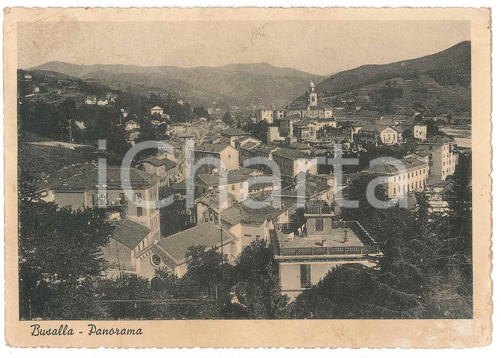 Cartolina originale da collezione 1940 ca BUSALLA GE Panorama del paese  Cartolina FG VG 1