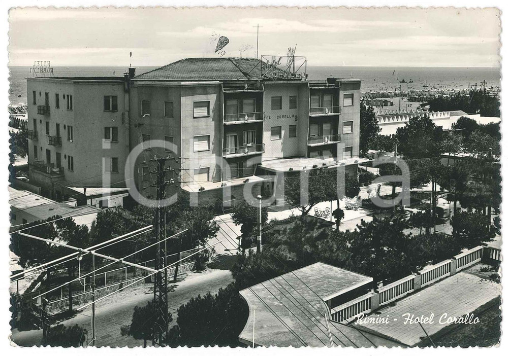Cartolina originale da collezione 1971 RIMINI Panorama con Hotel Corallo  Cartolina FG VG 1