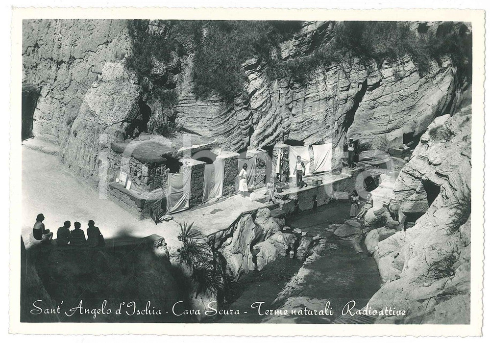 Cartolina originale da collezione 1955 ca SANT ANGELO D ISCHIA Cava scura  Terma naturali radioattive  Cartolina 1