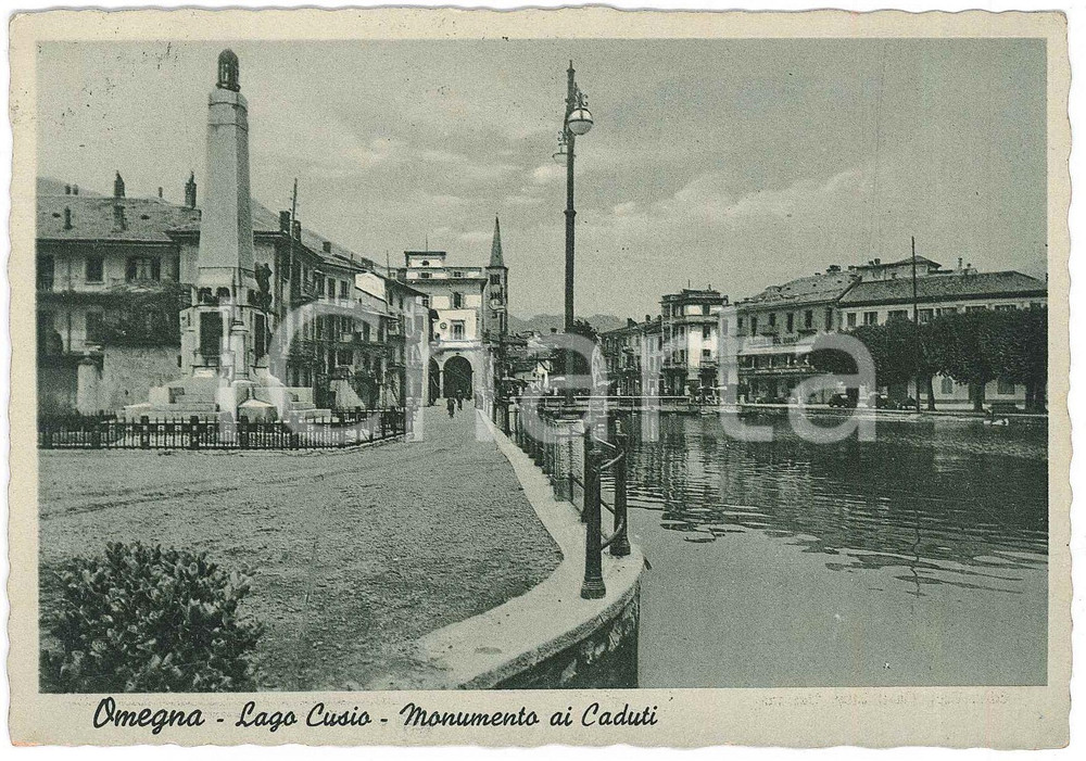 Cartolina originale da collezione 1948 OMEGNA  LAGO D ORTA Monumento ai Caduti  Cartolina FG VG 1