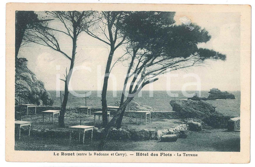 Cartolina originale da collezione 1925 ca CARRYLEROUET Hotel des Flots  La terrasse  Postcard FP NV 1