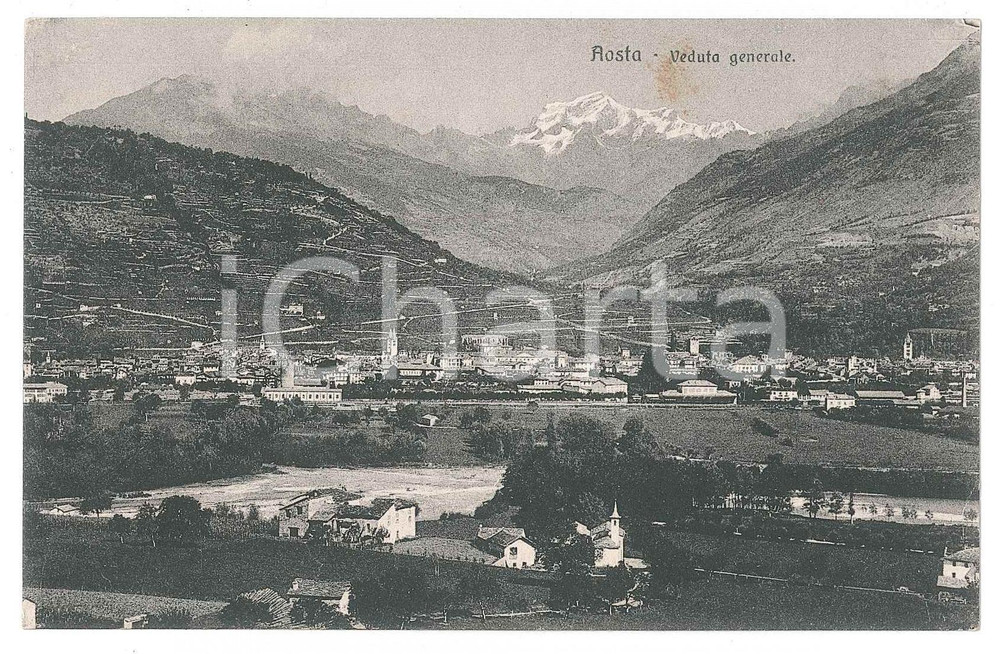 Cartolina originale da collezione 1930 ca AOSTA Veduta generale della città  Cartolina FP NV 1