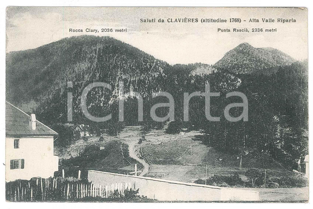 Cartolina originale da collezione 1932 CLAVIERES Alta Valle Riparia ROCCA CLARY Punta Rascià  Cartolina FP VG 1
