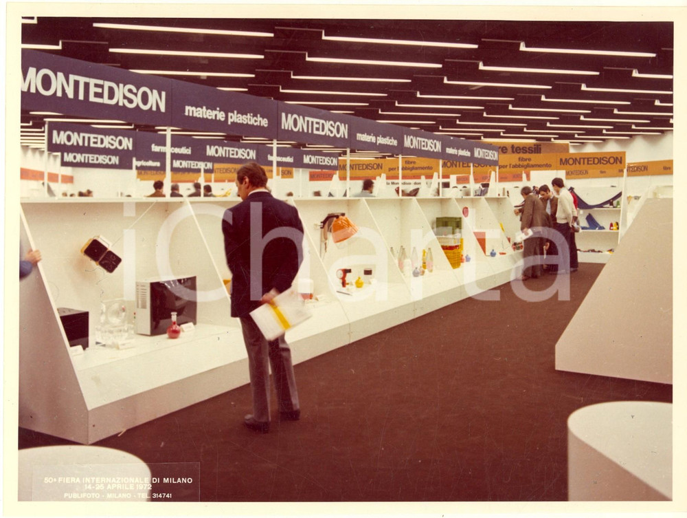 Fotografia d epoca originale 1972 50 FIERA DI MILANO  Padiglione MONTEDISON Foto 24x18 cm 5 1