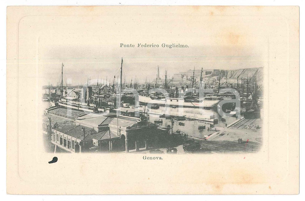 Cartolina originale da collezione 1900 ca GENOVA Ponte Federico Guglielmo  Cartolina FP NV 1