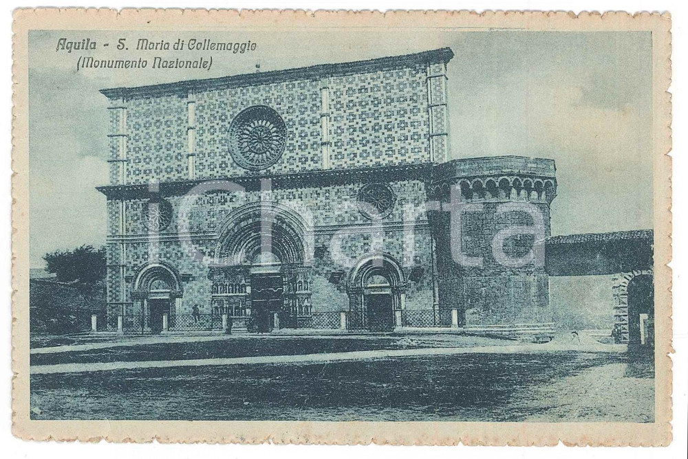 Cartolina originale da collezione 1925 ca L AQUILA Basilica di Santa Maria di Collemaggio  Cartolina FP NV 1