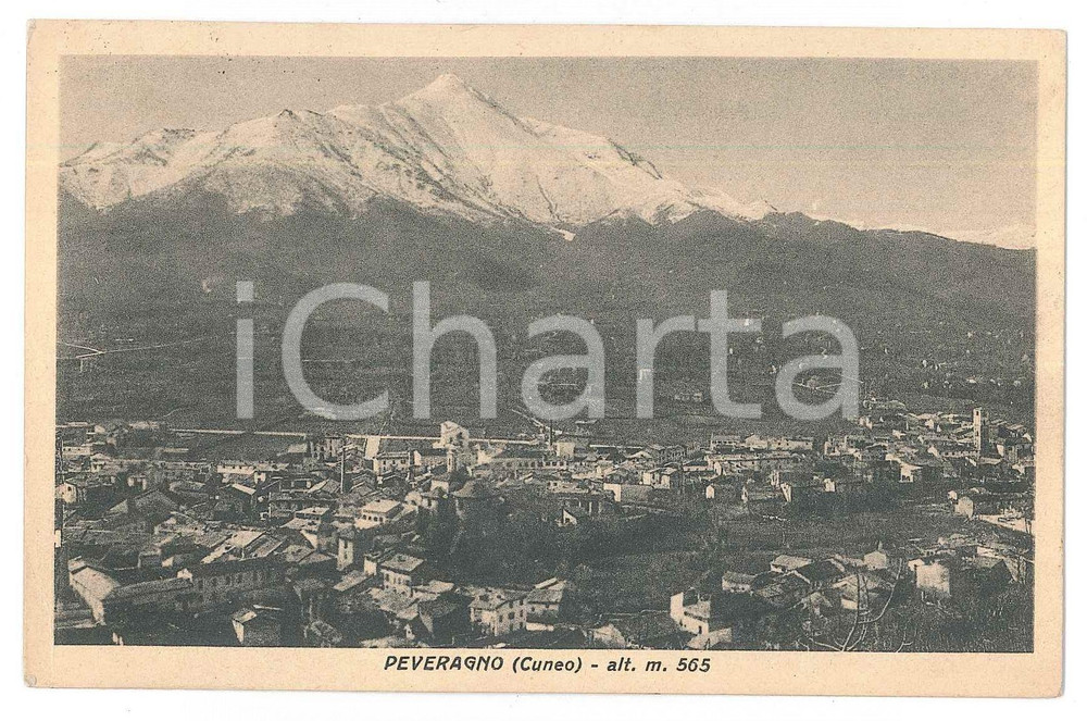 Cartolina originale da collezione 1941 PEVERAGNO CN Panorama del paese  Cartolina FP VG 1