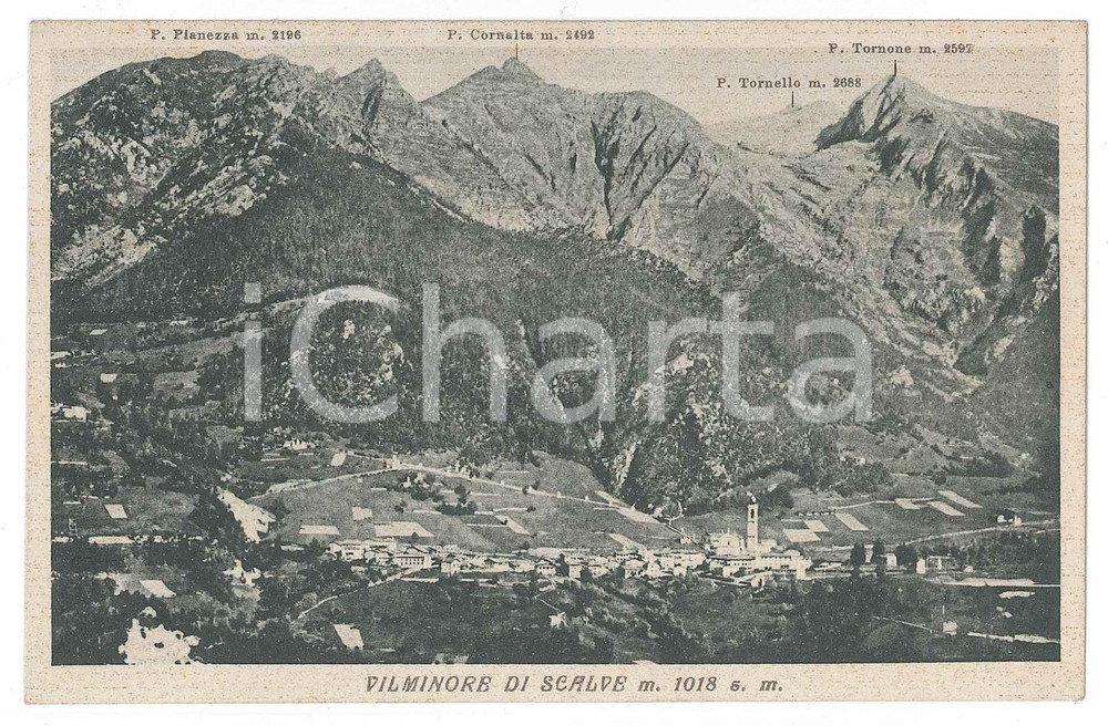 Cartolina originale da collezione 1941 VILMINORE DI SCALVE Pamorana con Cima di Cornalta e PIANEZZA Cartolina FP 1